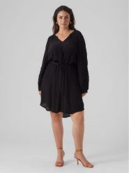 Vero Moda Curve Sukienka codzienna 10297334 Czarny Regular Fit. Czarne sukienki damskie Vero Moda Curve, na co dzień, bez wzorów, z wiskozy, bez kołnierzyka, bez ramiączek, proste. Za 129.99 zł.
