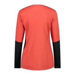 Koszulka damska turystyczna CMP 34N2156. Czerwone bluzki sportowe damskie CMP, l, bez wzorów, z materiału, bez kołnierzyka. Za 253.00 zł.