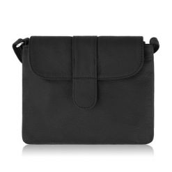 Torebka damska skórzana na ramię czarna vintage Abruzzo ABR-27. Czarne torebki klasyczne damskie bez wzorów, ze skóry, bez dodatków. Za 129.00 zł.
