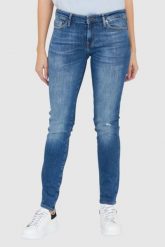 7 FOR ALL MANKIND Błękitne jeansy damskie Z PRZETARCIEM PYPER SLIM ILLUSION OUTLINE. Niebieskie jeansy damskie 7 FOR ALL MANKIND. W wyprzedaży za 549.99 zł.
