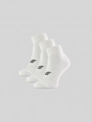 4F Skarpetki krótkie (3-pack) damskie - białe 39-42. Białe skarpetki damskie 4f, bez wzorów, z bawełny. Za 49.99 zł.