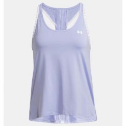 Top damski Under Armour Knockout Tank. Fioletowe topy damskie Under Armour, bez wzorów, bez ramiączek. Za 114.99 zł.