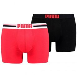 Bokserki Męskie Z Logo Placed (zestaw 2 Sztuk). Czarne bokserki męskie Puma, bez wzorów. Za 131.99 zł.