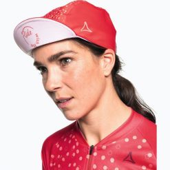 Czapka rowerowa Schöffel Cornei. Czerwone czapki męskie Schöffel, bez wzorów, sportowe. Za 179.99 zł.