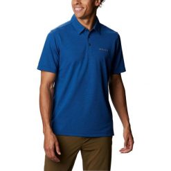 Koszulka męska Columbia z kołnierzykiem Havercamp. Niebieskie t-shirty sportowe męskie Columbia, m, z poliesteru, bez ramiączek, do piłki nożnej. Za 259.00 zł.