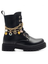 DeeZee Botki CS5587-17 Czarny. Czarne botki dziewczęce DeeZee, bez wzorów, z tworzywa sztucznego, bez ramiączek. Za 159.99 zł.