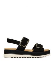 Remonte Sandały CEO-D3P50-02 Czarny. Czarne sandały damskie Remonte, bez wzorów, ze skóry, bez obcasa, na płaskiej podeszwie. Za 389.99 zł.