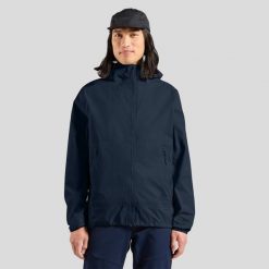 Kurtka męska ODLO Jacket hardshell ESSENTIAL 2.5L WATERPROOF. Niebieskie kurtki męskie Odlo, l, bez wzorów, z hardshellu, bez kaptura. Za 829.99 zł.