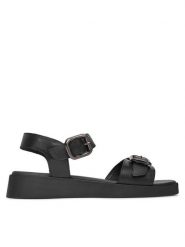Lasocki Sandały WI16-KIMBALLY-05 Czarny. Czarne sandały damskie Lasocki, bez wzorów, ze skóry, bez obcasa, na płaskiej podeszwie. Za 159.99 zł.
