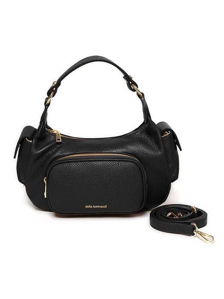 Mia Tomazzi Skórzana torebka "Bechi" w kolorze czarnym - 32 x 19 x 12 cm rozmiar: onesize. Czarne torebki klasyczne damskie Mia Tomazzi, bez wzorów, z materiału, bez dodatków. Za 378.54 zł.