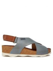 Pikolinos Sandały Mahon W9E-0912 Niebieski. Niebieskie sandały damskie Pikolinos, bez wzorów, ze skóry, bez obcasa, na płaskiej podeszwie. Za 299.99 zł.