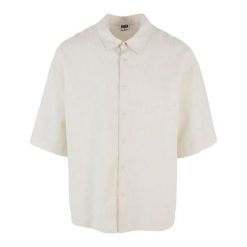 Męska Koszula Boxy Z Mieszanki Bawełny. Brązowe koszule męskie Urban Classics, m, bez wzorów, z bawełny, bez kołnierzyka, bez ramiączek. Za 139.99 zł.