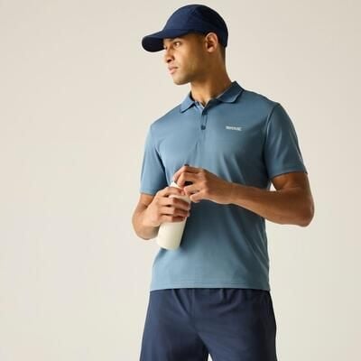 Męska koszulka polo Maverik V Quick Drying. Niebieskie koszulki polo męskie Regatta, l, z poliesteru, bez ramiączek. Za 89.99 zł.
