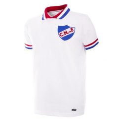 Koszulka piłkarska retro z 1972 roku Club Nacional de Football. Białe t-shirty sportowe męskie COPA FOOTBALL, xs, bez ramiączek, do piłki nożnej. Za 295.36 zł.