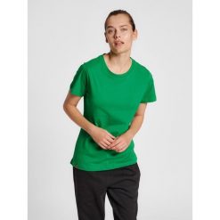 Koszulka damska Hummel Red Basic. Zielone bluzki sportowe damskie HUMMEL, s, z bawełny, bez kołnierzyka, bez ramiączek. Za 141.00 zł.