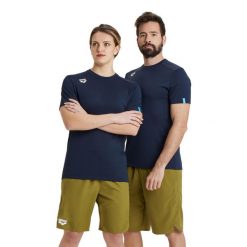 Koszulka sportowa Arena Team T-Shirt Solid. Niebieskie bluzki sportowe damskie Arena, s, bez wzorów, ze skóry, bez ramiączek. Za 99.00 zł.