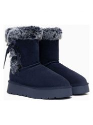 Gooce Skórzane kozaki zimowe "Alissa" w kolorze granatowym rozmiar: 36. Niebieskie kozaki damskie Gooce, ze skóry, bez obcasa, na platformie. Za 217.99 zł.