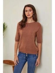 Joséfine Sweter "Kalocsa" w kolorze jasnobrązowym rozmiar: S. Brązowe swetry klasyczne damskie Joséfine, s, z kaszmiru, bez kołnierzyka. Za 200.13 zł.