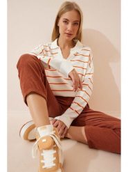 Happiness Istanbul Sweter w kolorze kremowo-pomarańczowym rozmiar: S/M. Brązowe swetry klasyczne damskie Happiness Istanbul, m, bez kołnierzyka. Za 60.99 zł.