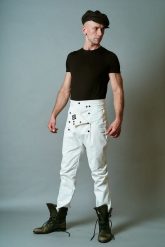 Spodnie Oficery Męskie Śmietankowe. Spodnie materiałowe męskie Hultaj Polski, bez wzorów, z bawełny, eleganckie. Za 479.00 zł.