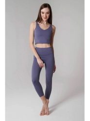 Onamaste Legginsy sportowe "Mantra" w kolorze granatowym rozmiar: S/M. Niebieskie legginsy damskie Onamaste, m, bez wzorów, z podwyższonym stanem, outdoorowe. Za 114.71 zł.