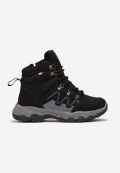 Czarne Sznurowane Buty Trekkingowe na Grubej Podeszwie Luciame. Czarne buty trekkingowe męskie Born2be, bez zapięcia. Za 64.99 zł.