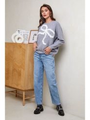 Soft Cashmere Sweter w kolorze szarym rozmiar: 38/40. Szare swetry klasyczne damskie Soft Cashmere, z kaszmiru, bez kołnierzyka. Za 139.54 zł.