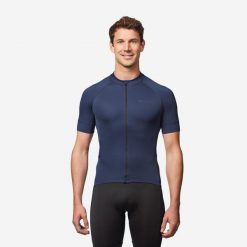 Koszulka rowerowa szosowa Van Rysel Discover regular. Niebieskie t-shirty sportowe męskie VAN RYSEL, s, z materiału, bez ramiączek, rowerowe. Za 109.99 zł.
