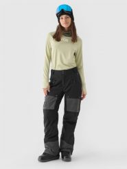 4F Spodnie snowboardowe membrana 10000 damskie - czarne XS. Czarne spodnie materiałowe damskie 4f, bez wzorów, z dzianiny, sportowe. W wyprzedaży za 299.99 zł.