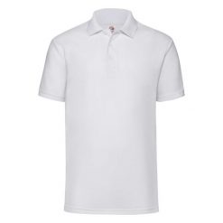 Koszulka polo Fruit Of The Loom 65/35 dla dorosłych biała S. Białe koszulki polo męskie Fruit of the Loom, s, bez wzorów, z bawełny, bez ramiączek. Za 144.99 zł.