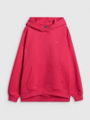 4F Bluza dresowa loose z kapturem damska - czerwona S. Czerwone bluzy z kapturem damskie 4f, s, z dresówki. Za 199.99 zł.