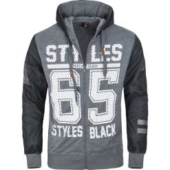 Bluza męska na suwak z kapturem grafitowa Recea. Szare bluzy z kapturem męskie Recea, m, z bawełny. Za 63.79 zł.