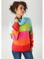 Aniston Golf ze wzorem rozmiar: 40. Golfy damskie Aniston, bez wzorów, ze splotem, bez ramiączek. Za 91.34 zł.