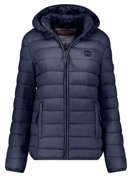 ANAPURNA Kurtka pikowana "Akitalana Hood" w kolorze granatowym rozmiar: M. Niebieskie kurtki damskie ANAPURNA, m, bez wzorów, bez kaptura. Za 165.71 zł.