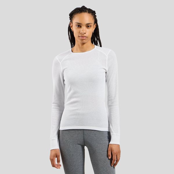 Koszulka damska Odlo BL TOP crew neck l/s ACTIVE WARM ECO. Białe bielizna termoaktywna damska Odlo, l, bez wzorów. Za 259.99 zł.