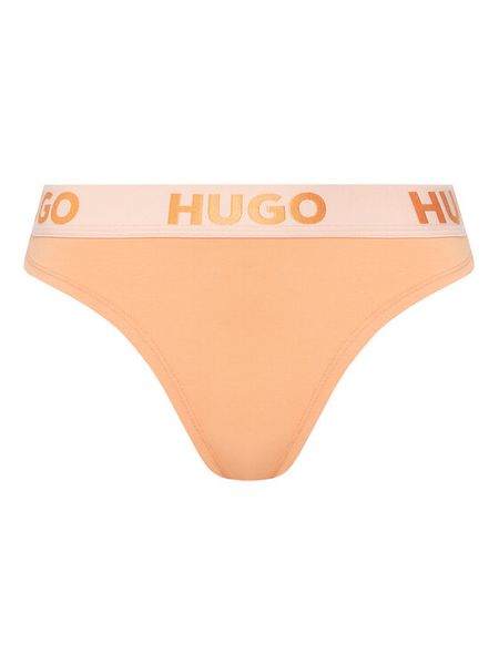 HUGO Stringi 50469651 Pomarańczowy. Brązowe stringi damskie Hugo, xxl, bez wzorów, z bawełny. Za 49.99 zł.
