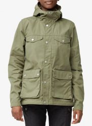 Kurtka damska Fjallraven Greenland Jacket. Zielone kurtki damskie Fjällräven, s, bez wzorów, z bawełny, bez kaptura. Za 1,311.19 zł.