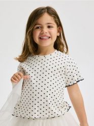 Prążkowany t-shirt - wielobarwny. Koszulki dziewczęce Reserved, m, bez wzorów, z bawełny, bez ramiączek. W wyprzedaży za 17.99 zł.