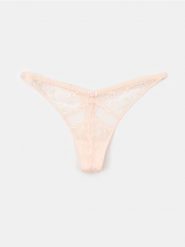 Koronkowe stringi - różowy. Czerwone stringi damskie Sinsay, l, bez wzorów, z koronki. Za 12.99 zł.