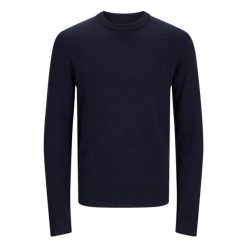 Sweter Jack & Jones Lambs night sky. Niebieskie swetry męskie Jack&Jones, bez wzorów, bez kołnierzyka. Za 296.06 zł.