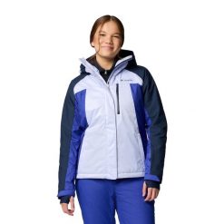 Kurtka Narciarska Damska Columbia Snowy Summit. Niebieskie kurtki damskie Columbia, m, bez wzorów, bez kaptura, narciarskie. Za 749.99 zł.