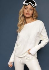 Jasnobeżowy Sweter o Klasycznym Kroju i Dekoltem w Łódkę Valorvia. Brązowe swetry klasyczne damskie Renee, m, z jeansu, bez kołnierzyka. Za 99.99 zł.