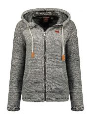Geographical Norway Kurtka polarowa "Trigo" w kolorze szarym rozmiar: L. Szare kurtki damskie Geographical Norway, l, z aplikacjami, z polaru, bez kaptura. Za 87.81 zł.