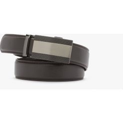 Skórzany pasek męski PASEK MĘSKI. Brązowe paski męskie Ryłko, bez wzorów, ze skóry. Za 129.99 zł.