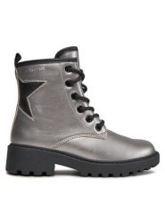Geox Trapery Jr Casey J9420G 000NF C1363 S Srebrny. Szare kozaki dziewczęce Geox, bez wzorów, ze skóry, bez obcasa. Za 379.99 zł.