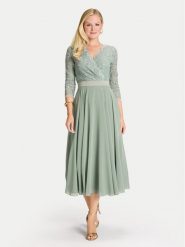 Swing Sukienka koktajlowa 5AE29100 Zielony Regular Fit. Zielone sukienki damskie Swing, bez wzorów, z syntetyku, wizytowe, bez kołnierzyka, bez ramiączek. Za 749.99 zł.