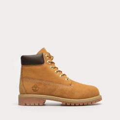 TIMBERLAND 6 In Premium Waterproof Boot Trapery młodzieżowe. Brązowa śniegowce dziewczęce Timberland, z nubiku. Za 549.99 zł.