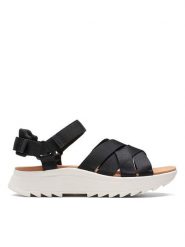 Clarks Skórzane sandały "DashLite Cross" w kolorze czarnym rozmiar: 37. Czarne sandały damskie Clarks, bez wzorów, bez obcasa. Za 188.95 zł.