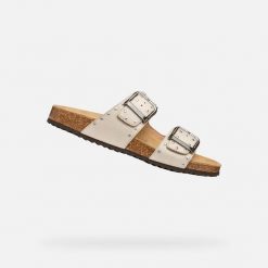 Sandały damskie Geox Brionia R I. Brązowe sandały damskie Geox, bez wzorów, z gumy, bez obcasa. Za 381.00 zł.
