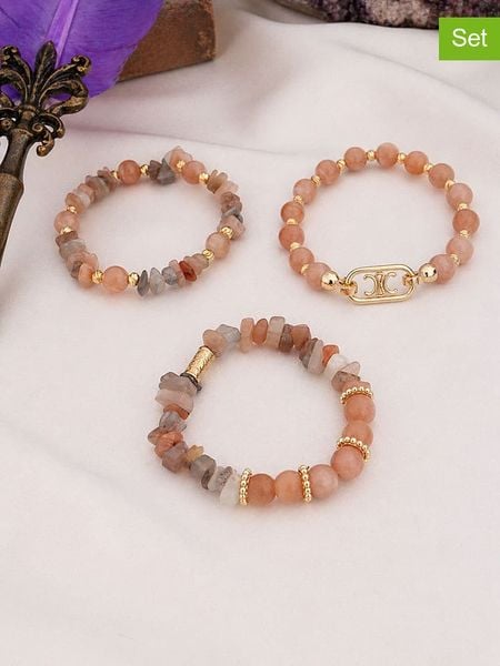 L'Atelier de Gaia Bransoletki (3 szt.) rozmiar: onesize. Czerwone bransoletki damskie L'Atelier de Gaia, z mosiądzu. Za 73.95 zł.